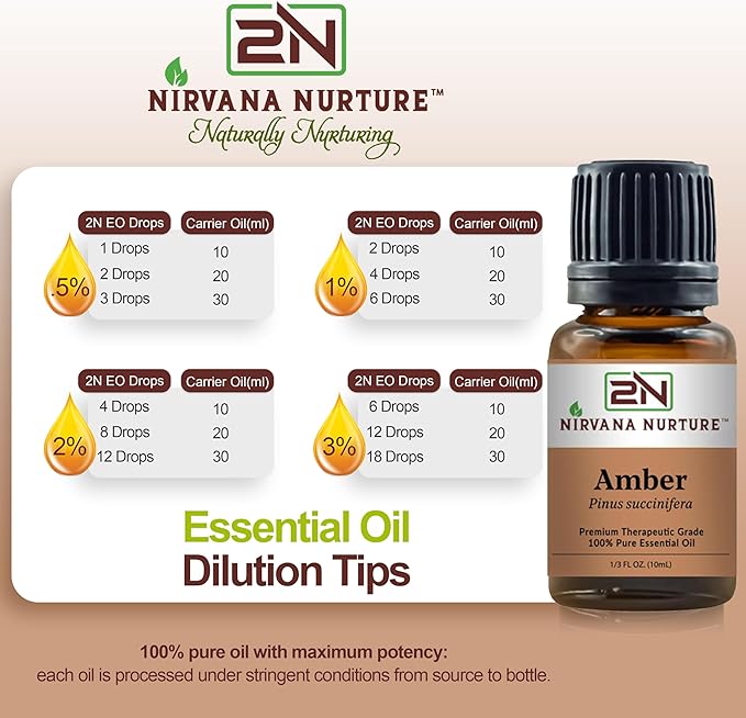 Amber Essential Oil 100% Pure Premium Therapeutic Grade, Undiluted