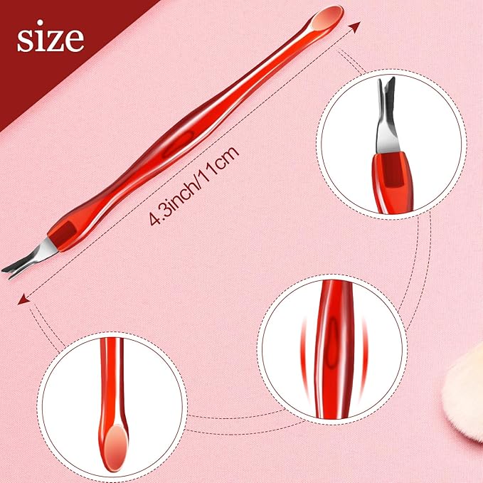 Mudder 30 Pieces Nail Cuticle Knife Cuticle Trimmer Remover Pusher Stainless Steel Dead Skin Callus Removal Fork with Plastic Handle 4 Inch Nail Cleaner Tool for Fingernail and Toenail