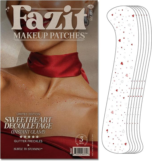 Fazit Makeup Patches - Sweetheart Decolletage Speckles - Glow Up Make-Up Patches - Cute Glitter Makeup Accessories for Women - Cosmetic Glitter for Face