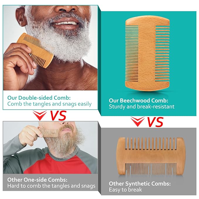 Dad Gifts - Beard Kit & Keychain, Practical & Thoughtful Combo, Birthday/Valentines Day Gifts for Dad, Men's Self-care Set & Constant Keepsake, Stepdad/Father/Daddy Gifts from Kids Son Daughter