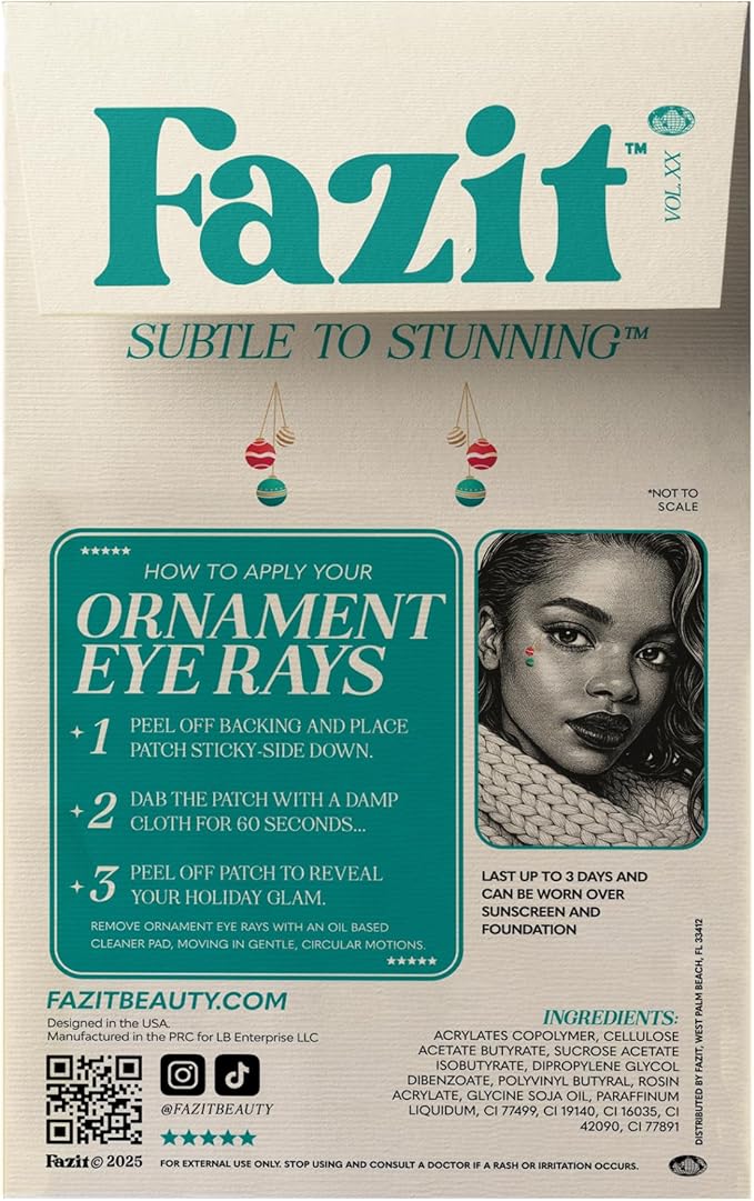 Fazit Makeup Patches - Ornament Eye Rays - Glow Up Make-Up Patches - Cute Glitter Makeup Accessories for Women - Cosmetic Glitter for Face