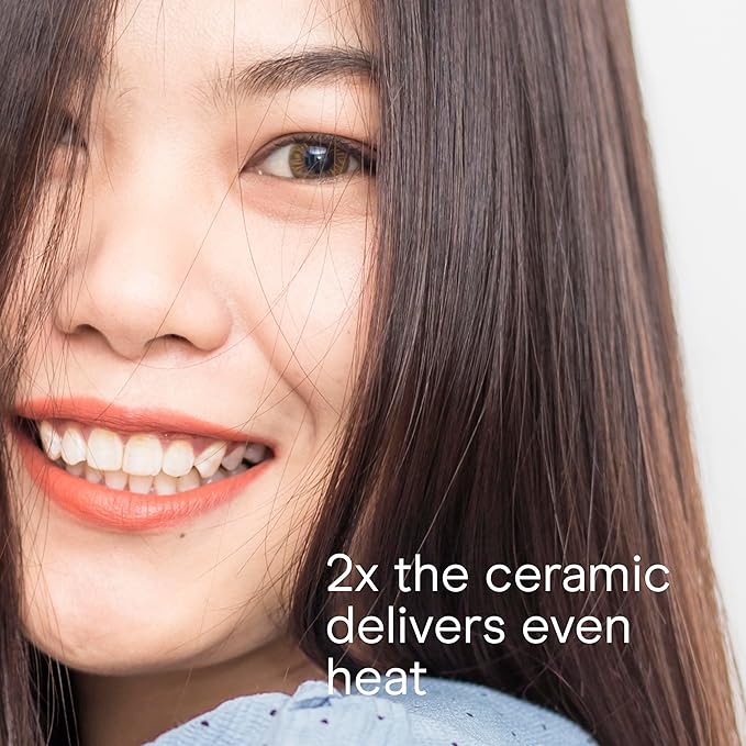 Conair Double Ceramic Flat Iron, 1½-inch Flat Iron, 5 Heat Settings Up to 410°F, Extra-Wide Floating Plates, For All Hair Types and Textures, White