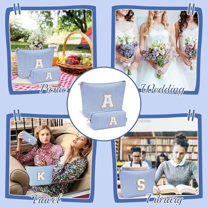 YOOLIFE Valentines Gifts for Teens Girls - Travel Makeup Bag | Personalized Gifts - Cute Travel | Initial Makeup Bag | Birthday Gifts for Women | Birthday Gifts for Teens Girls | Gifts for Girls L