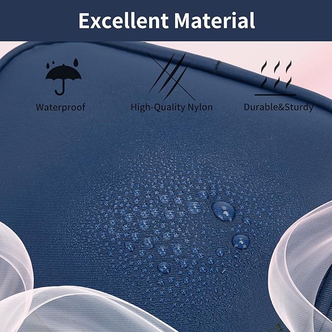 Small Makeup Pouch, Double Zipper Cosmetic Bag, Travel Makeup Bag, Cute Makeup Bag for Purse, Mini Toiletry Bag (Sapphire)