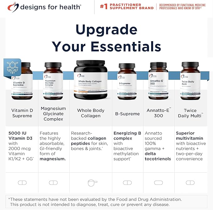 Designs for Health Whole Body Collagen Powder - Hydrolyzed Collagen Peptides Powder for Healthy Skin & Hair, Joint + Bone Health - Fortigel & Verisol Collagen, Unflavored (30 Servings)