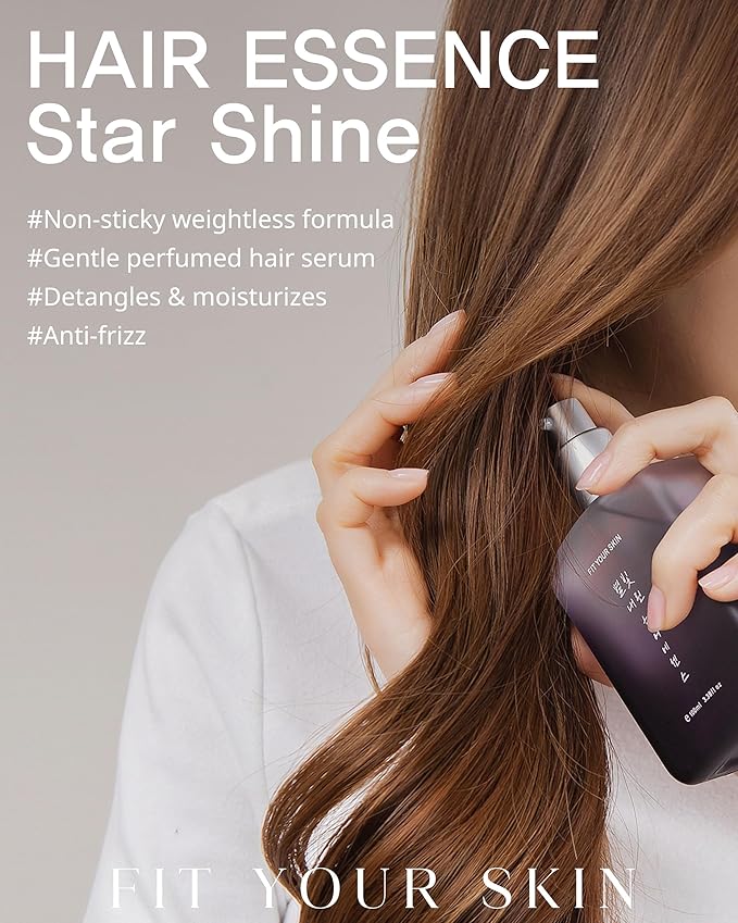 Star Shine Hair Essence (3.38 oz) – Perfumer-Crafted Floral Musk Hair Oil Serum – Lightweight Anti-Frizz Treatment for Flyaways & Dry Ends, Sacha Inchi & Argan Oil, Non-Greasy K-Beauty