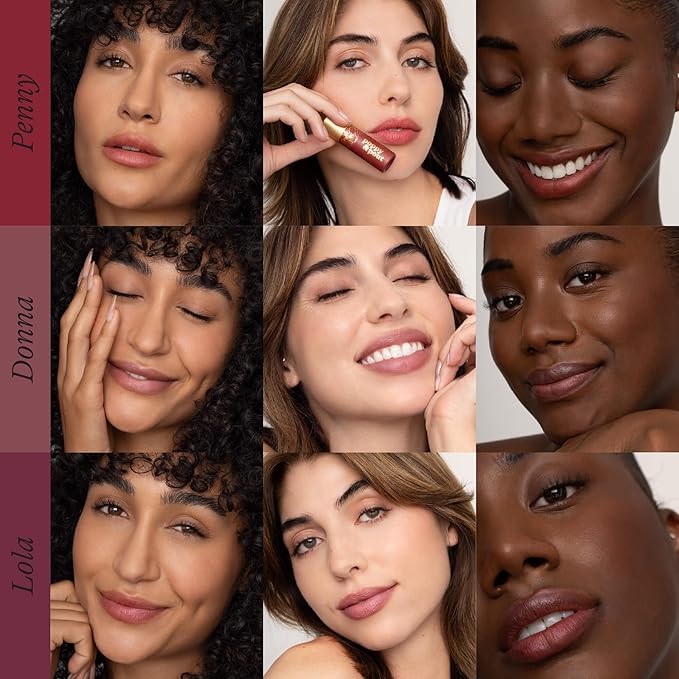 Poppy & Pout All Natural Lip Tints, Sustainable Cardboard Tubes, Hand-filled, Beeswax, Vitamin E, Coconut Oil, Cruelty Free (Dark & Dreamy Trio)