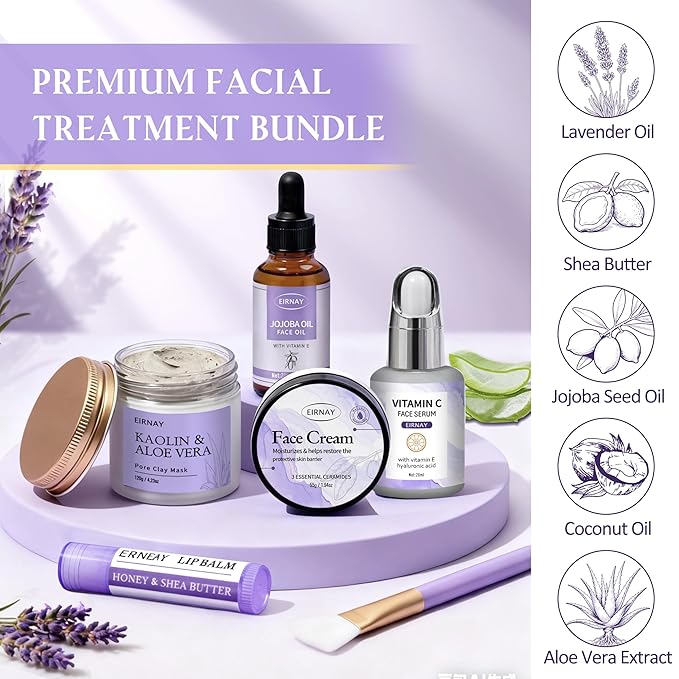 Valentines Day Gifts for Women, Spa Gifts Basket for Women, 21pcs Lavender Bath and Body Gift Basket, Self Care Gifts, Facial Skin Care Set, Birthday Gifts for Mom, Wife, Girlfriend, Sister