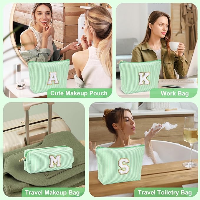 YOOLIFE Gifts for Women Her, Makeup Bag Make Up Bag Pouch Cosmetics Organizer Bag Cute Makeup Bag Skincare Bag Personalized Best Friend Wife Birthday Gift Graduate Gifts for Her W