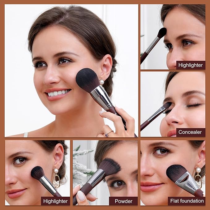 Bueart Design 38Pcs Professional Makeup Brushes Set With Extra Large Holder,Premium Soft Synthetic Brush For Foundation Blush Powder Contour Concealer Blending Bronzer Eyeshadow