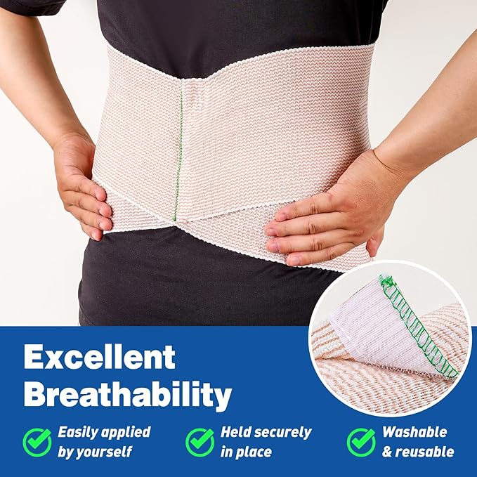 AZEN Premium 5 Pack Elastic Bandage Wrap 6 Inch, Compression Wrap Bandage for Legs, Ankle, Knee, Tummy, Body, Latex-Free, Lymphedema Wraps for Legs