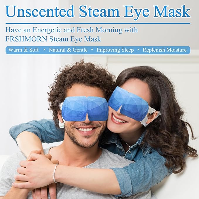 16 Packs Steam Eye Mask, Heated Eye Mask for Sleeping, Warm Compress for Eyes, Self Heating Disposal Steam Mask for Home Sleep, Office, Spa, Travel Essential Valentine's Day Gift (Unscented)