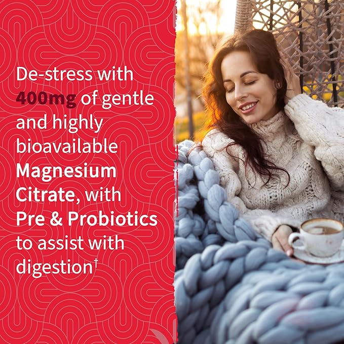 Garden of Life Magnesium Citrate Supplement Gummies with Prebiotics & Probiotics for Stress, Sleep & Recovery - Vegan, Gluten Free, Kosher, Non-GMO, No Added Sugars, Raspberry Flavor, 60 Count