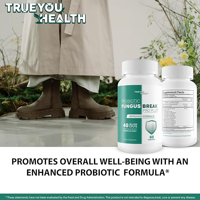 Probiotic Fungus Break Pro Plus - Improved Formula - Our Best Nail Fungus Probiotics For Nail Fungus Care - Best Nail Fungus Pills - Natural Nail Fungus Care Best Nail Fungus Treatment Probiotic Pills