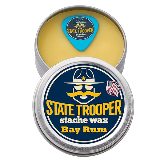 Mustache Wax - Medium Hold - Bay Rum Scent - Two Ounce Tin