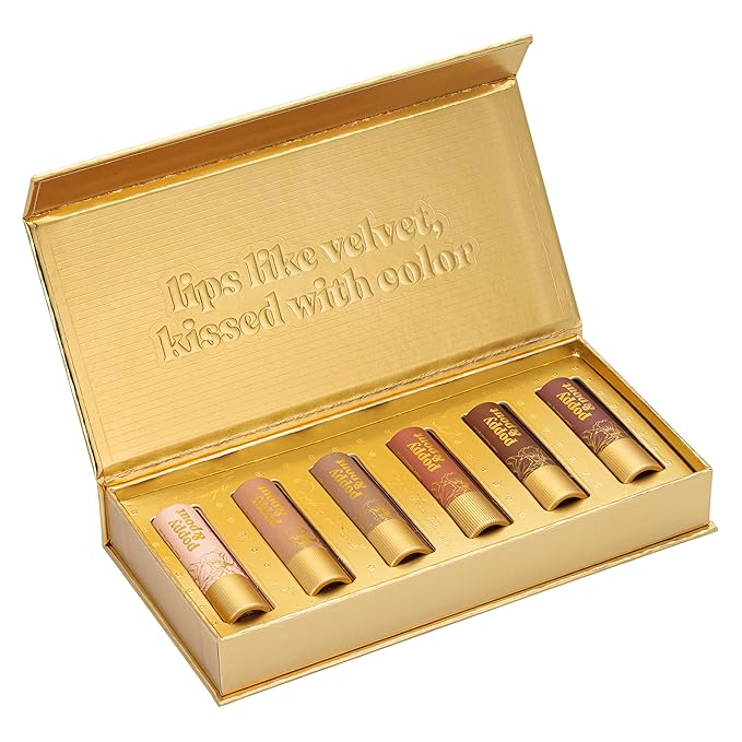 Poppy & Pout All Natural Lip Tints, Sustainable Cardboard Tubes, Hand-filled, Beeswax, Vitamin E, Coconut Oil, Cruelty Free (6pk Premium Gift Set)