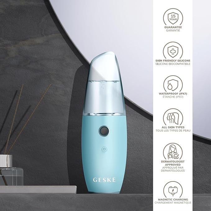 GESKE SmartAppGuided™ Facial Hydration Refresher | 4 in 1 | Water Atomizer | Moisturizing Spray Machine | Face Mister | Humidifier for Natural Glow | Reduce Redness & Dry Skin