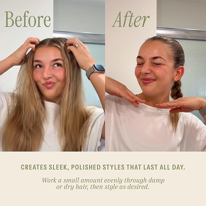 Salée- Styling Cream For Hair For Women & Girls | Anti-Frizz, Smoothing, Slick Back | For Curls, Wavy & Straight Hair | Flexible Gel Hold For Shine & Flyaways | 6 oz.