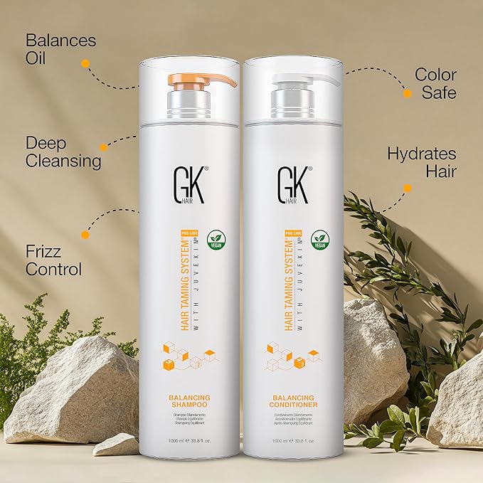 GK HAIR – Balancing Shampoo and Conditioner Set for Oily Hair, Clarifying & Refreshing Formula with Gentle Fragrance, Sulfate-Free, 72-Hour Freshness, 33.8 Fl Oz – Ideal for daily use
