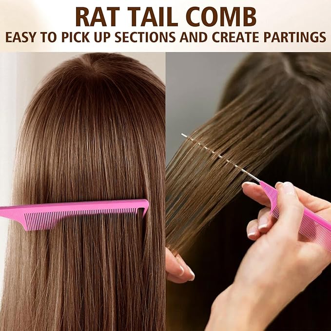 Boar Bristle Slick Back Hair Brush for Smooth Flyaways, Frizz, Sleek Ponytail, Buns and Edge Baby Hair, Teasing | Hair Comb, Edge Brush, Teasing Brush Styling Accessories for Girls, Kids, Women & Men