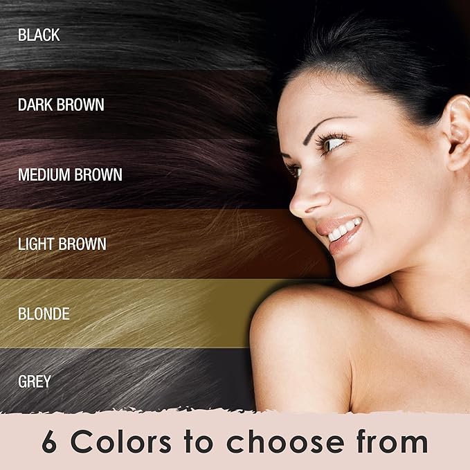 Hair Fibers for Thinning Hair For Women, Men. Plant-Based Formula for Instant Hairline & Bald Spot Coverage. Non-Itchy, Easy to Wash Out (Dark Brown)