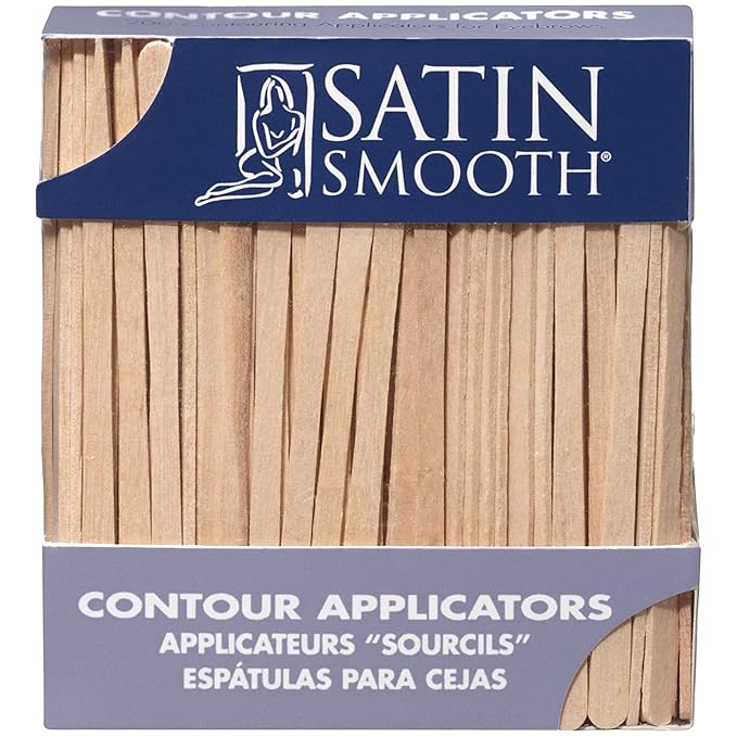 Satin Smooth Waxing Sticks – Wooden Wax Applicator Stick, Small Wax Sticks for Eyebrows, Upper Lip, & Facial Hair Removal, 500 ct