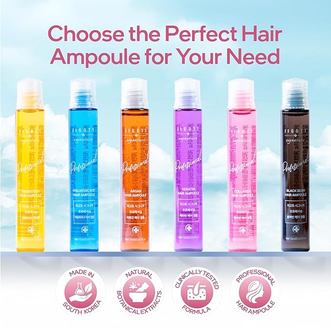 Jigott - Signature Professional Collagen Hair Ampoule, K-Beauty Hair Treatment, 13ml/0.43FL.OZ *10 EACH…