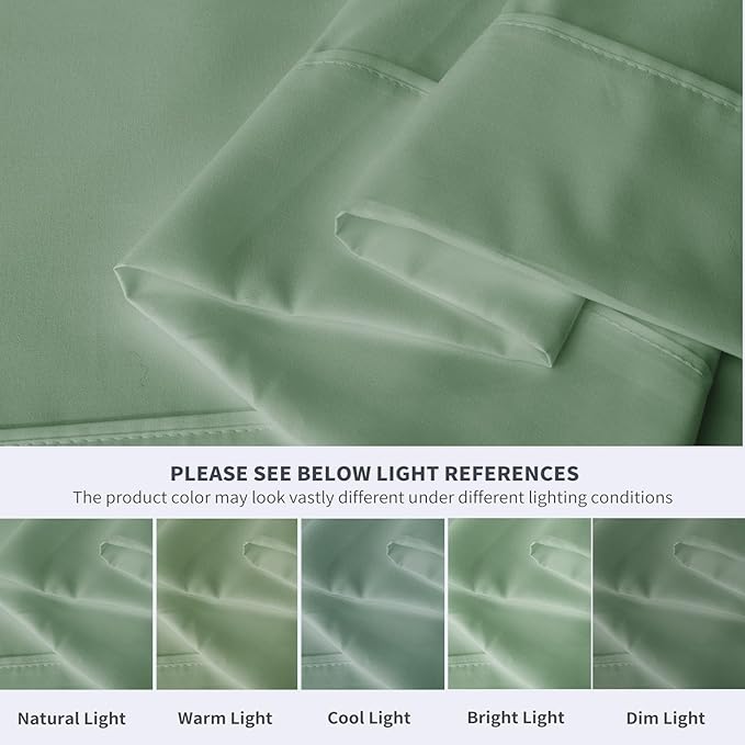 Maple&Stone Full Flat Sheet 6 Pack,Premium Soft & Breathable,Brushed Microfiber Fabric,Anti-Shrinkage & Non-Fading,Bulk Flat Sheets Only Full Size(Sage Green)