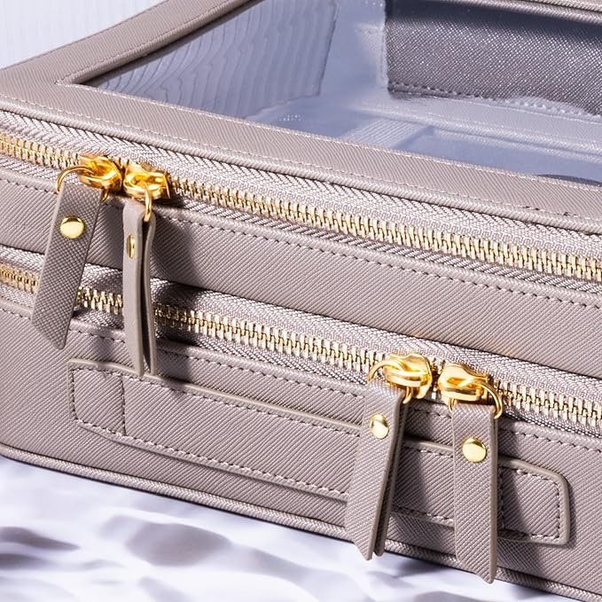 SANHECUN Clear Travel Toiletry bag Toiletry Case Carry on Travel Accessories Bag Makeup Bag(Grey, SHC-TL-2)