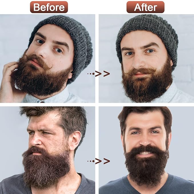 ISNER MILE Beard Wash & Conditioner Set for Men - 17 oz Shampoo with Biotin, Argan & Jojoba Oils for Smooth, Soft, and Strengthened Beard - Sandalwood Scented Grooming Gift