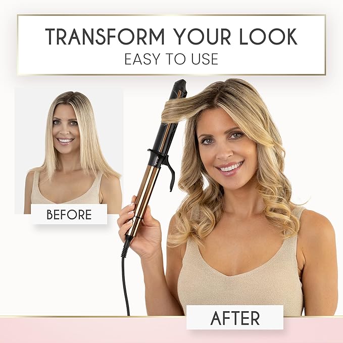 ELLA BELLA® Curling Iron 1.25" • Professional Hair Curler • Curling Wand • Ceramic Curling Irons • Transform Your Look in Seconds • Suitable for All Hair Types • Say Goodbye to Heat Damage