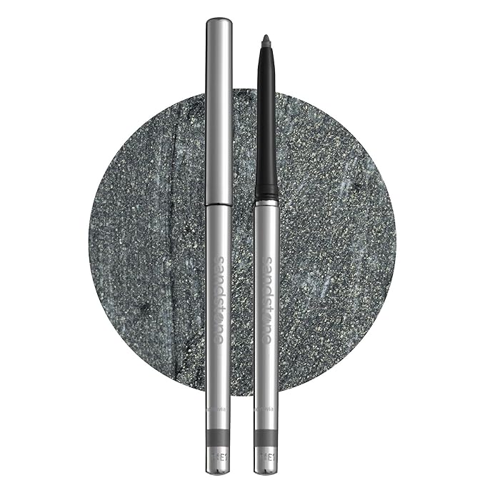 Sandstone Scandinavia Hypoallergenic Waterproof Eyeliner - Fragrance Free Metallic Grey Eye liner - Vegan and Cruelty Free Eye Pencil - Eyeliner Pencil for Sensitive Eyes (Grey Stone)