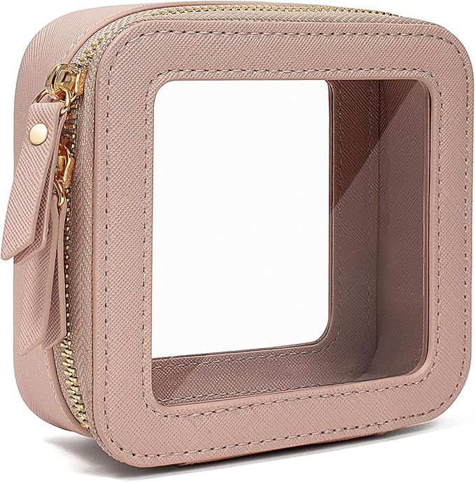 Travel Clear Makeup Bag Set, TSA Approved Cosmetic Bag Case with Zipper Portable Makeup Pouch Toiletry Bag Traveling Cosmetic Organizer Storage Bag Car Organizer Car Essentials