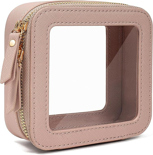 Travel Clear Makeup Bag Set, TSA Approved Cosmetic Bag Case with Zipper Portable Makeup Pouch Toiletry Bag Traveling Cosmetic Organizer Storage Bag Car Organizer Car Essentials