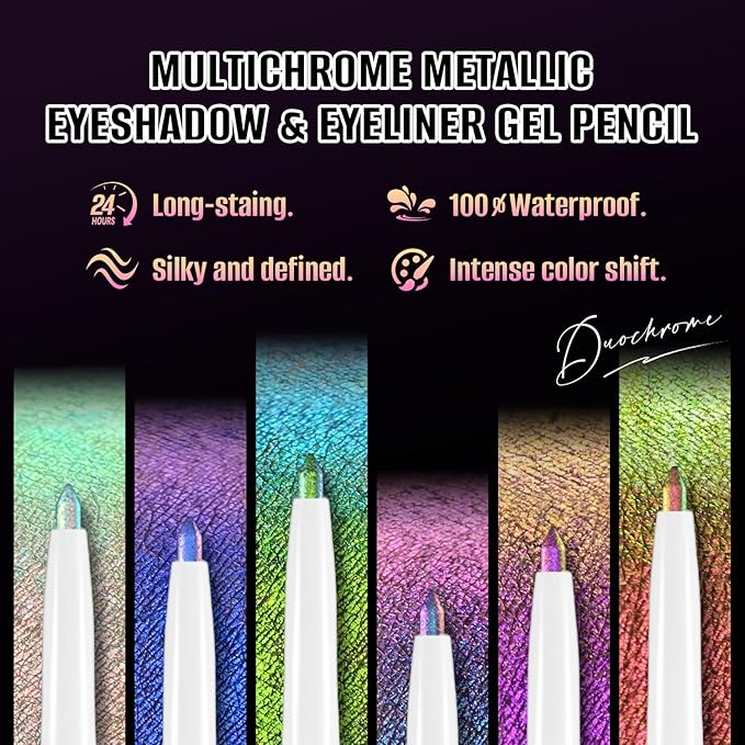 CHARMACY Chameleon Eyeliner Gel Pen, Color Changing Eyeliner, Long-Lasting, Waterproof & Smudge-Proof Formula, Metallic & Shimmer Shades for Creative Makeup, Easy Application (B05)