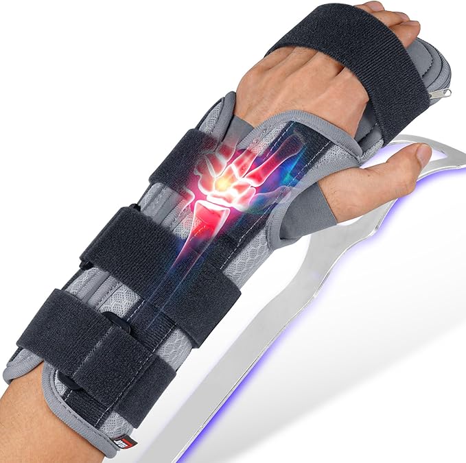 FEATOL Resting Hand Splint, Stroke Hand Immobilizer For Men and Women，Wrist Finger Brace For Carpel Tunnel, Stroke Recovery, Left, Small