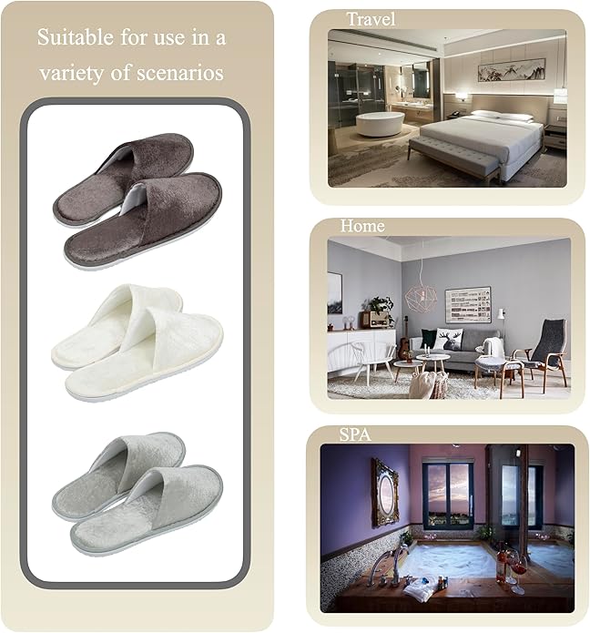 6-10 Pairs Spa Slippers, Non Slip Disposable Slippers For Guest, Washable Reusable, Which Can Be Used As Women Men, House, Indoor, Bathroom, Bedroom, Hotel, Bride Slippers