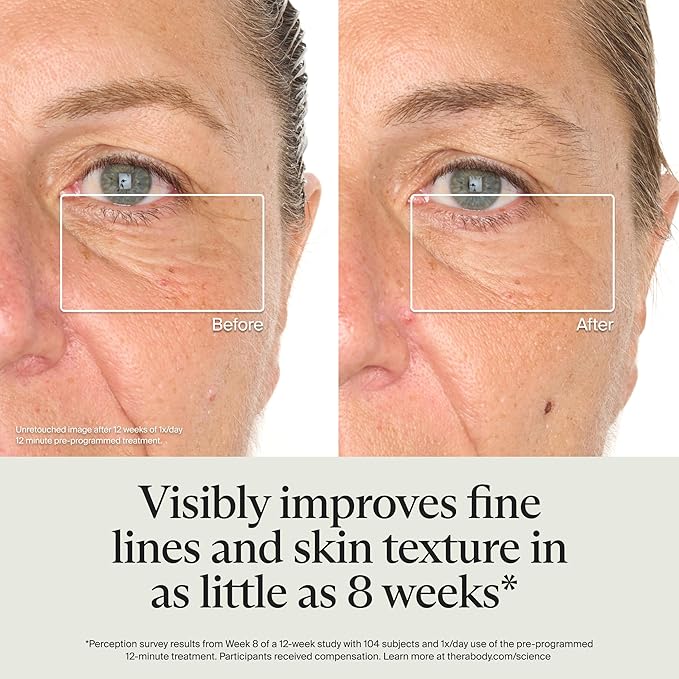 TheraFace Therabody Mask Glo - Cordless LED Skincare Face Mask with Red/Blue/Infrared Light & Relaxing Scalp Massage for Glowing, Healthier-Looking Skin - FDA Cleared