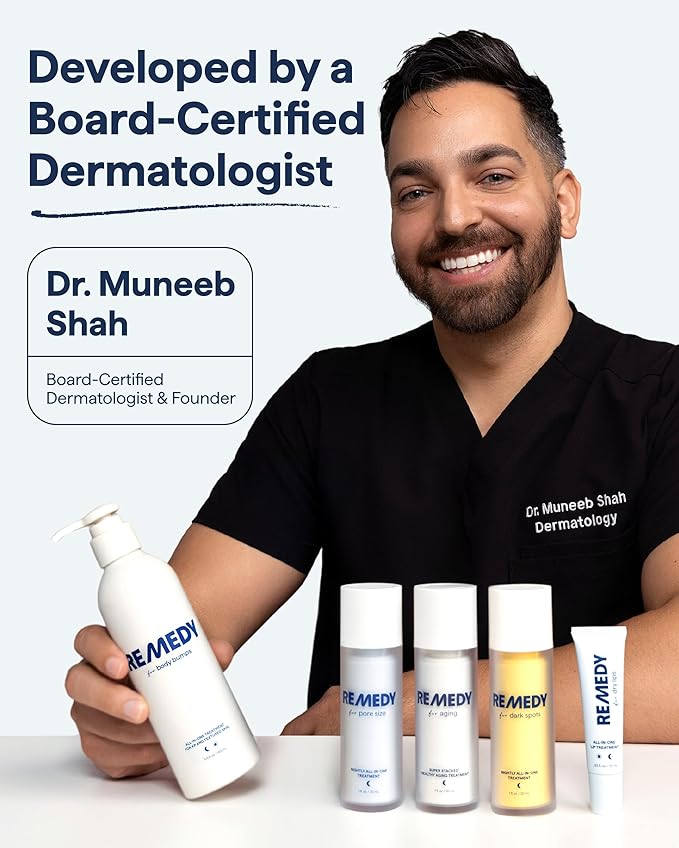 Remedy Healthy Aging Advanced Serum - Remedy for Healthy Aging - Retinaldehyde, Glycolic Acid, Argireline, Ferulic Acid,Matrixyl 3000 - Anti-Aging - For Fine Lines,Wrinkles - By Dermatologist Dr. Shah