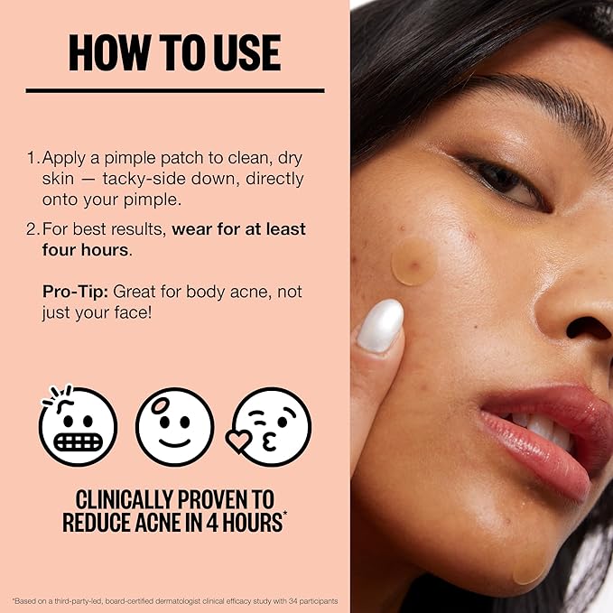 PEACE OUT Acne Healing Dots Hydrocolloid Pimple Patches, Acne Spot Treatment with Salicylic Acid, Retinol, and Aloe Vera for Blemishes and Breakouts, 20 Count