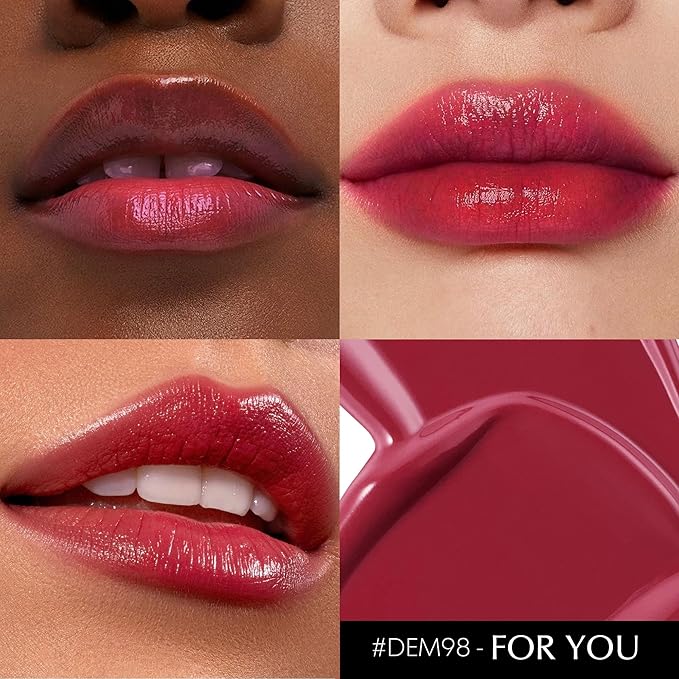 Depuplum Red Lipstick for Women Hydrate Glossy Lipstick Moisture Lip Gloss Sheer-Medium Coverage Shine Tinted Lip Balm for Dry Lips (DM98 Cherry Plum)