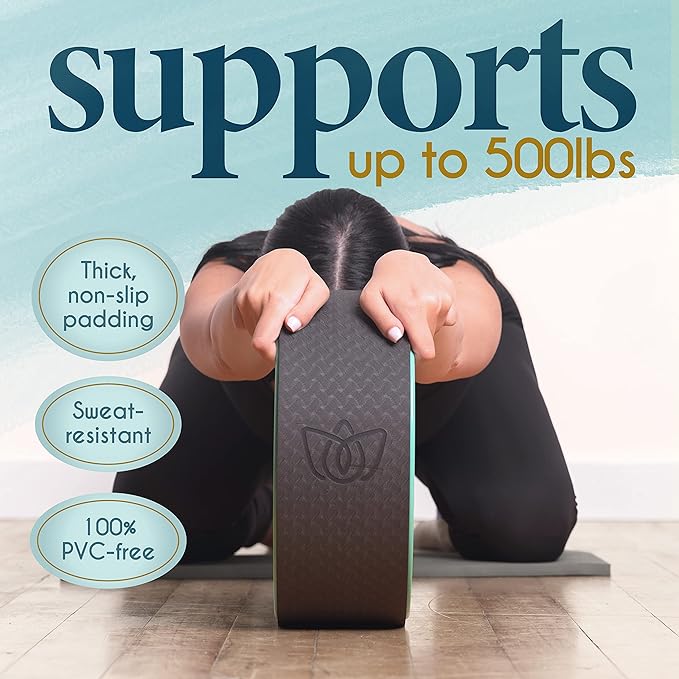 Florensi Yoga Wheel (3-Pack) - Back Stretcher and Back Roller for Back Pain, Yoga Roller for Muscle Relaxation, Pain Relief, Cracking and Popping