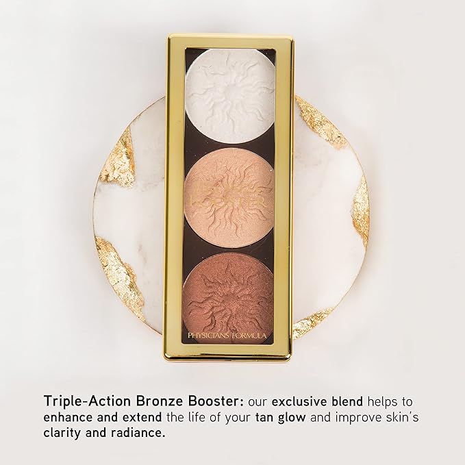 Physicians Formula Bronze Booster Highlight & Contour Palette with Brush, Blendable & Buildable Finish - Matte Sculpting