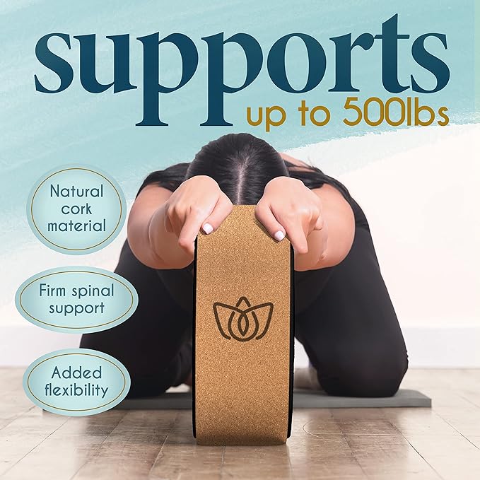 Florensi Yoga Wheel (3-Pack) - Back Stretcher and Back Roller for Back Pain, Yoga Roller for Muscle Relaxation, Pain Relief, Cracking and Popping