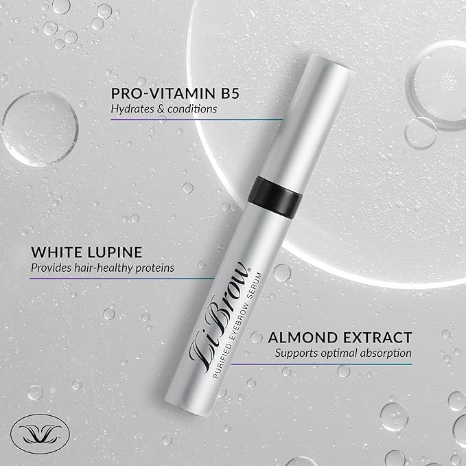 LiBrow Purified Eyebrow Serum XL to Grow Darker, Fuller, Thicker-Looking Brows - Natural Botanical Extracts, Safe for Sensitive Skin & Thin Brow Hairs - Vegan & Cruelty-Free (6mL, 6-Month Supply)
