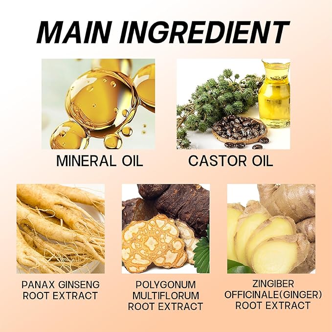 Hair Oil + Scalp Massage Roller Set, Hair Care Oil with Castor Oil and Mineral Oil, Hair Strength Serum Oil for Dry, Damaged & Split Ends, 30ML (1Fl Oz)