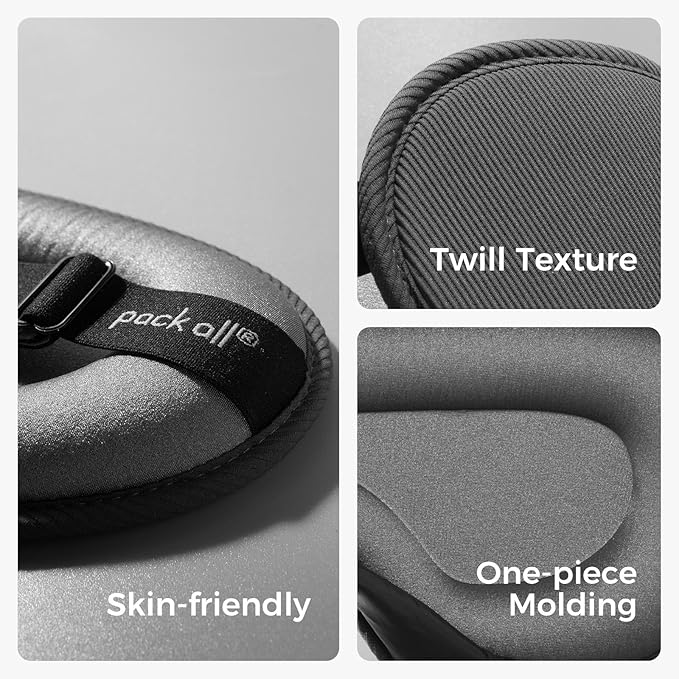 pack all Light Blocking Sleep Mask for Men and Women, 3D Eye Mask for Pressure-Free Sleep, Soft Sleeping Eye Cover with Adjustable Elastic Strap, Grey
