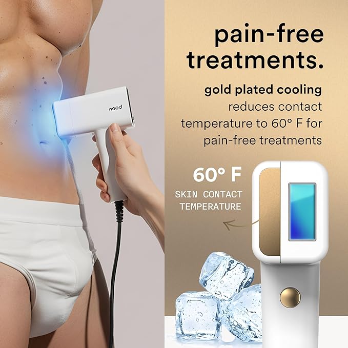 Nood™ NEW Flasher Pro — IPL Laser Hair Removal Device & Anti-Aging Red Light Therapy for Women & Men — Pain-free, Permanent, Visible Results After First Use & Works Everywhere Hair Grows — Gloss White