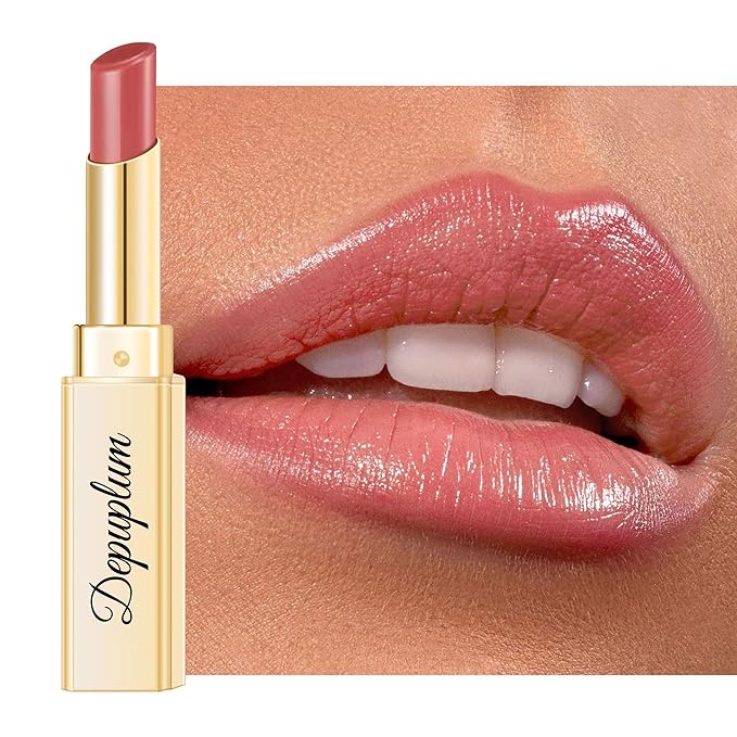 Depuplum Nude Pink Lipstick for Women Hydrate Cream Lipstick Moisture Lip Gloss Sheer-Medium Coverage Shine Tinted Lip Balm for Dry Lips, DM95 Nude Pink