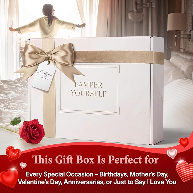 10-Piece Spa Gift Box for Women | Self-Care Set with Eye Mask, Loofa,Bath Bombs,Face Masks,Bubble Bath, Lotion, Body Wash & Bath Salt | Gift for Mom, Grandma, Wife, Bridesmaid or Loved Ones